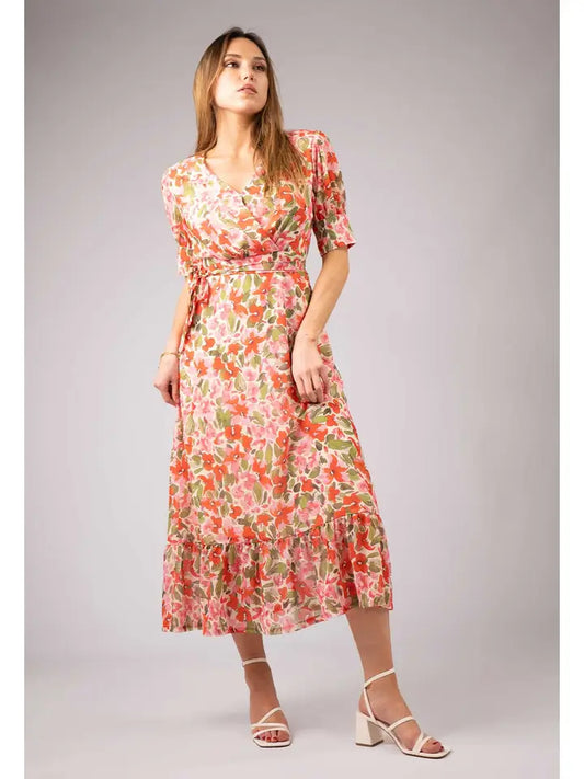 Langes Wickelkleid FLEUR