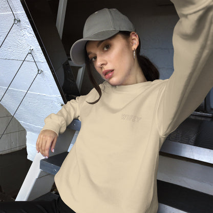 Gestickter Unisex-Pullover - Wifey